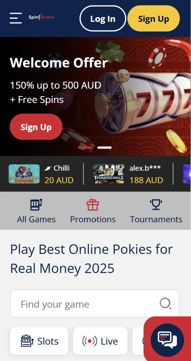 Mobile Play at Spinstralia
